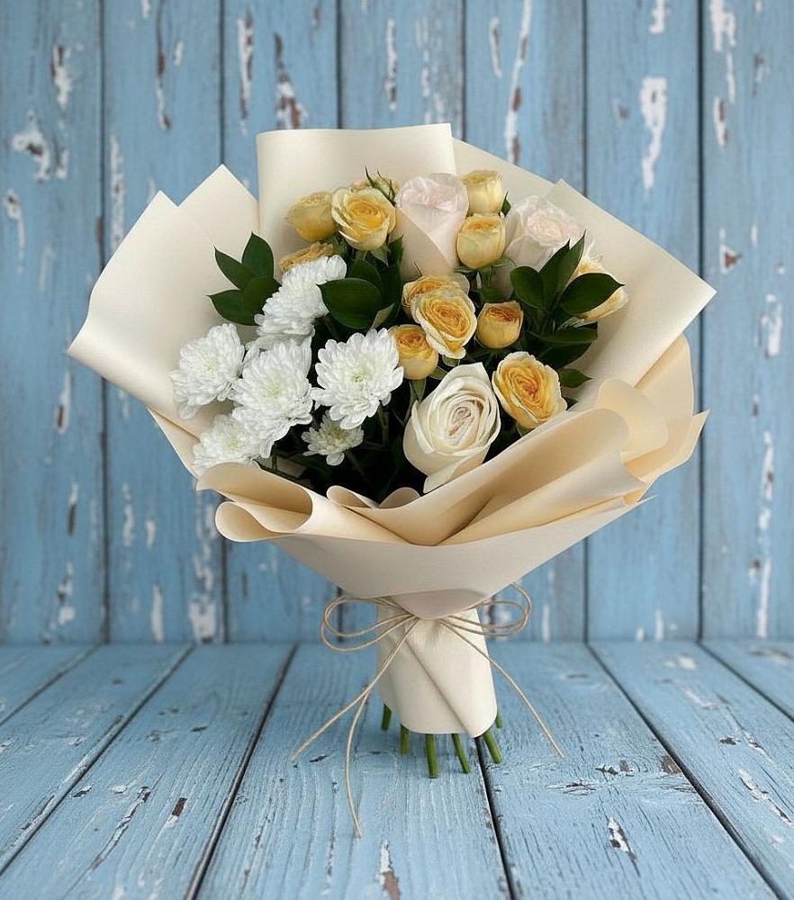 Букет цветов из: Розы и Хризантемы в Аткарске