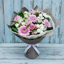 Букет цветов из:  Герберы, Альстромерии и Хризантемы в Аткарске