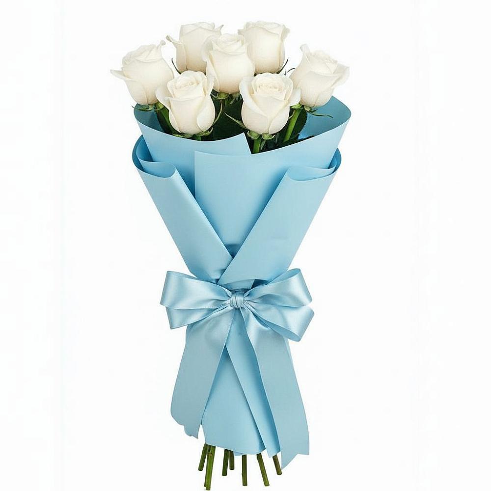 Букет 7 белых роз Проуд в Аткарске