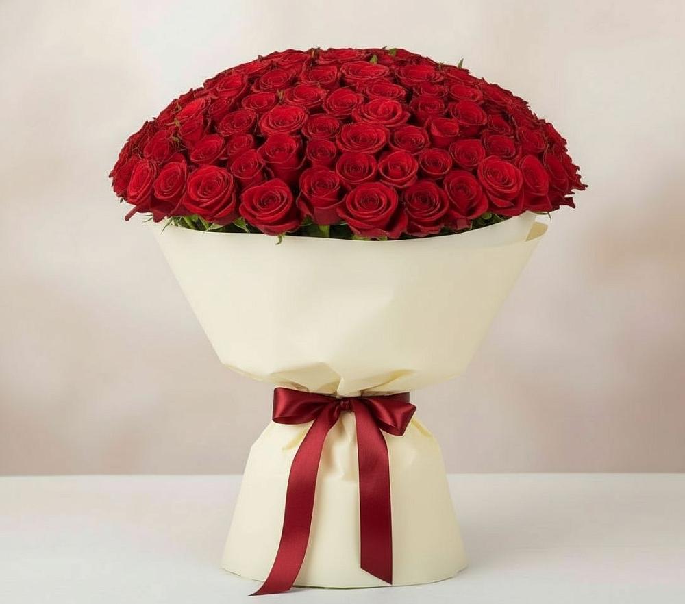 Букет 101 Красная роза Милано в Аткарске