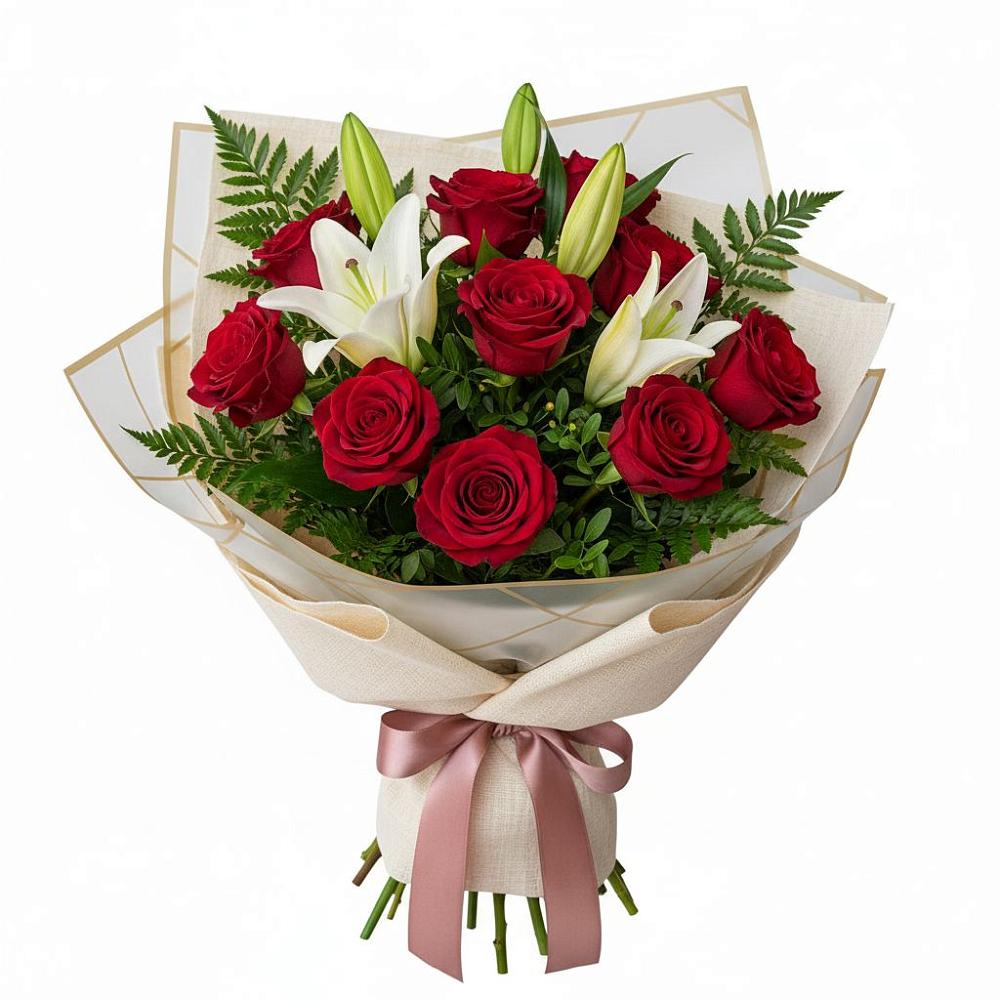 Букет цветов из: Лилии и Розы в Аткарске