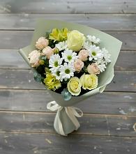 Букет цветов из:  Альстромерии, Розы и Хризантемы в Аткарске