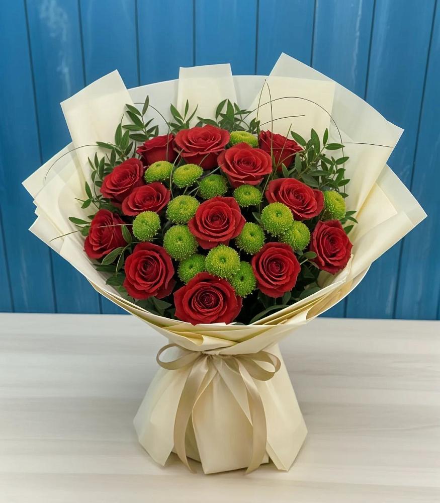 Букет цветов из: Розы и Хризантемы в Аткарске